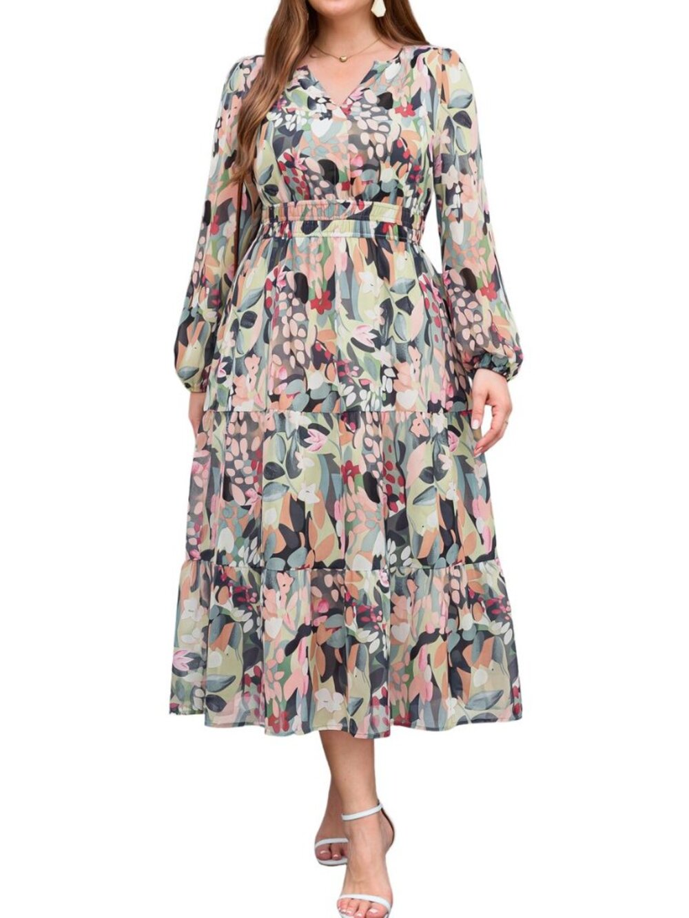 Womens Plus Size Floral Boho Maxi Flowy Wedding Guest Dress